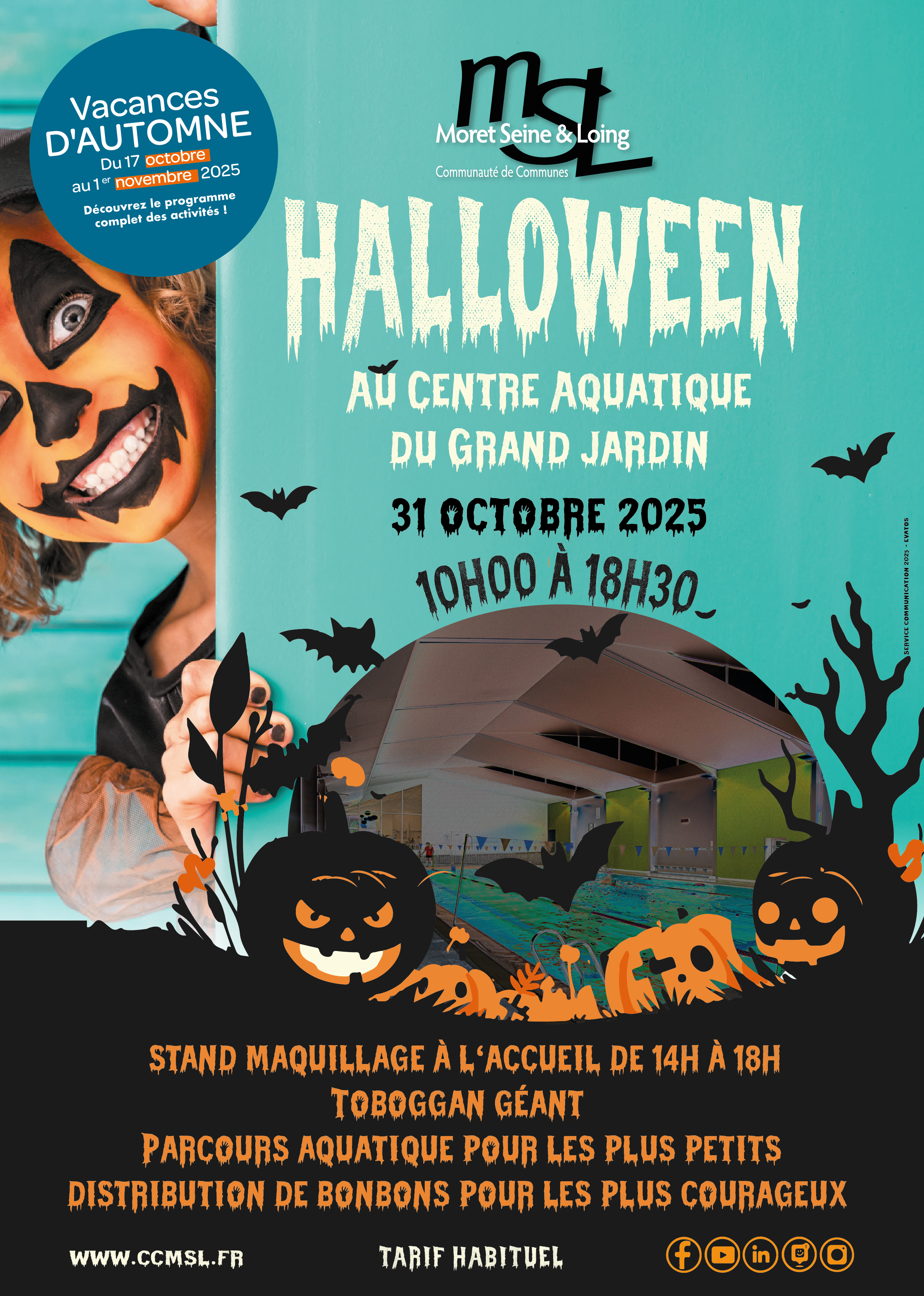 Frissons et friandises : Célébrez Halloween au Centre Aquatique du Grand Jardin !
